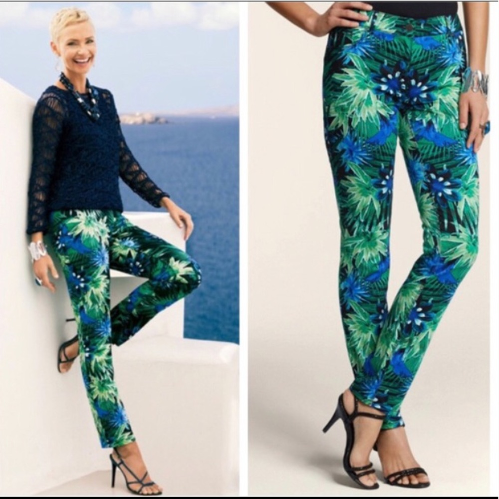 Chico’s Tropical Palms Ankle Pants NWT